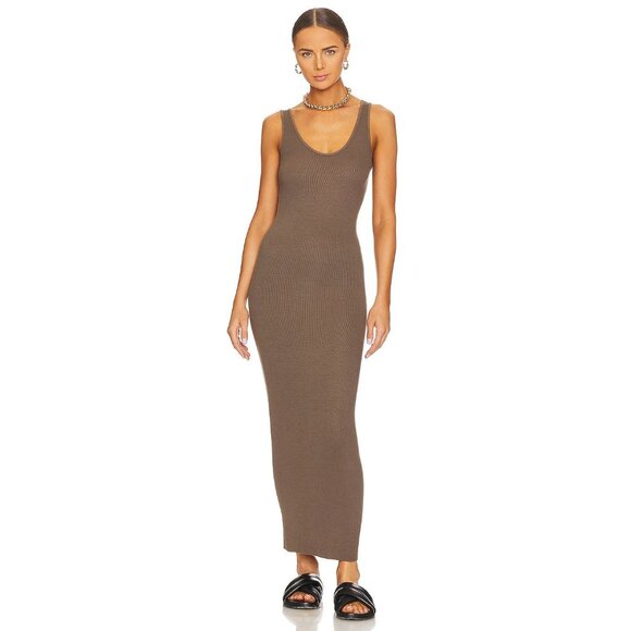 Enza Costa Maxi Tank Dress in Tan - Picture 2 of 5